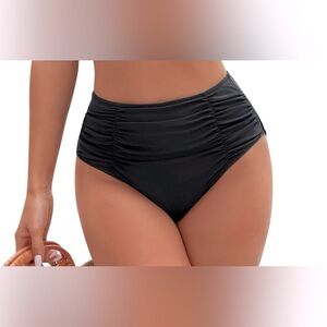 Black High Waisted Tummy Control Bathing Suit Bottom⭐️BOTTOM ONLY⭐️NWOT Size S/M